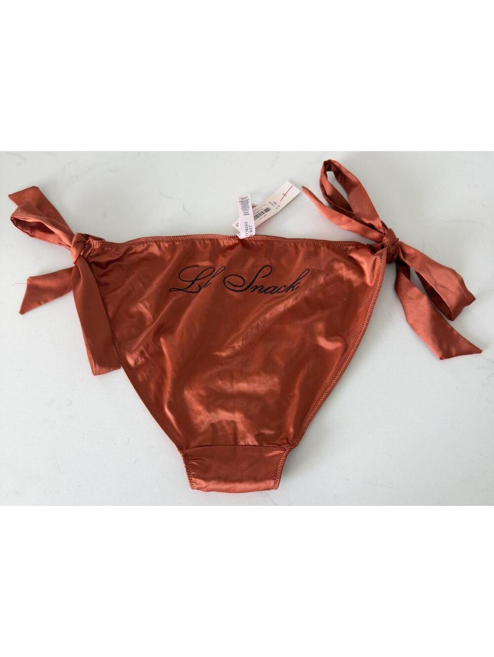 Victoria's Secret Embroidery Rust Lil Snack Cheeky Panty Size Large - Picture 2 of 3